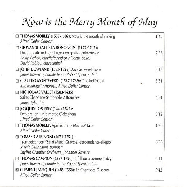 Various : Now Is The Merry Month Of May - Het Mooiste Uit Renaissance En Barok (CD, Comp)