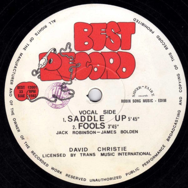 David Christie : Saddle Up (12")