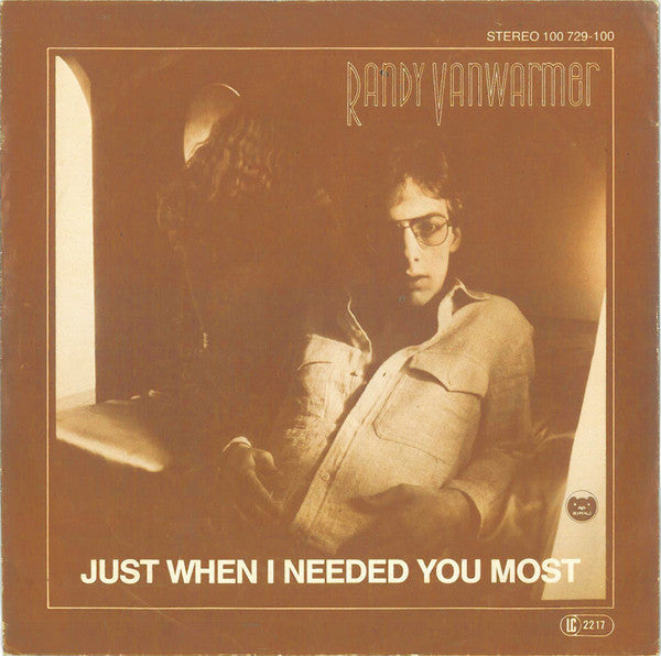 Randy Vanwarmer : Just When I Needed You Most (7", Single)