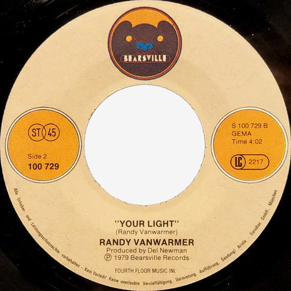 Randy Vanwarmer : Just When I Needed You Most (7", Single)