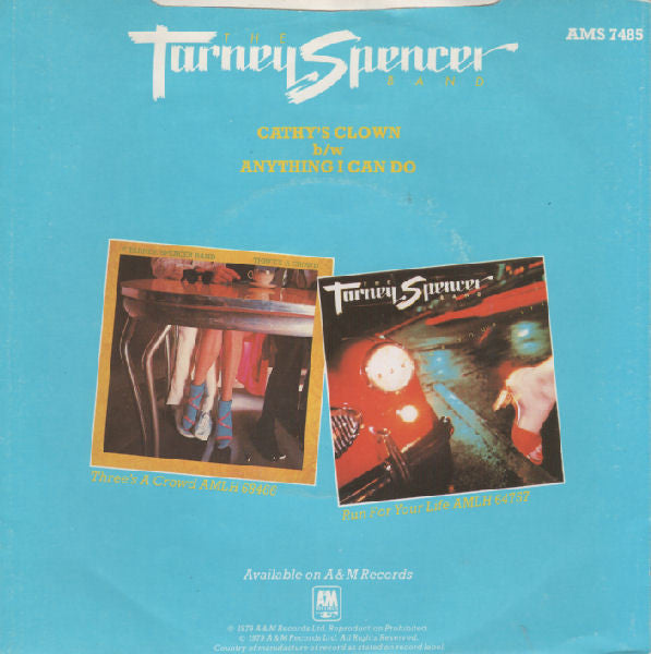 The Tarney/Spencer Band : Cathy's Clown (7", Single)