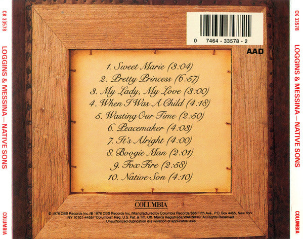 Loggins And Messina : Native Sons (CD, Album, RE)