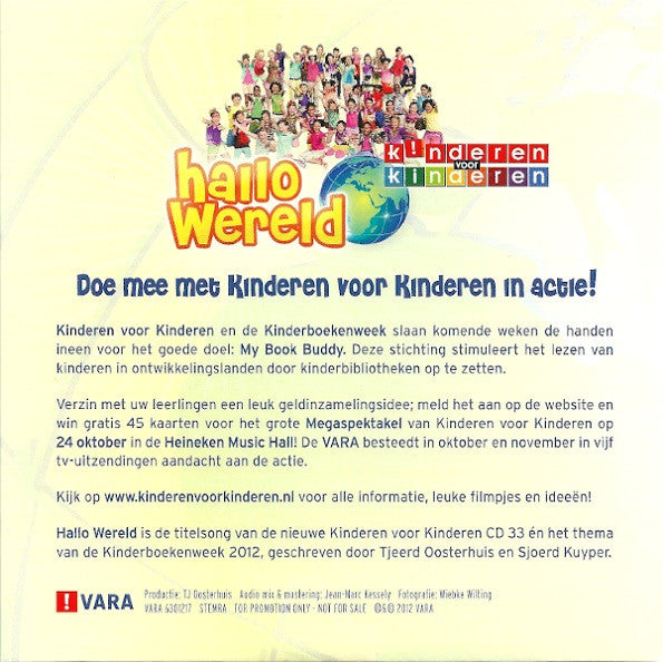 Kinderen voor Kinderen : Hallo Wereld (CD, Single, Promo)