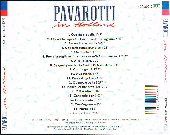 Luciano Pavarotti : Pavarotti In Holland (CD, Comp)