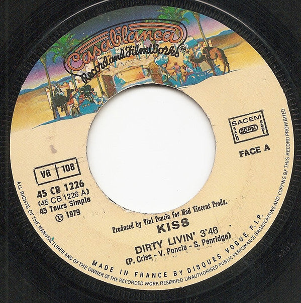Kiss : Dirty Livin' / Sure Know Something (7", Single)