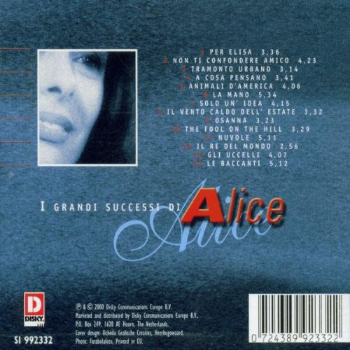 Alice (4) : I Grandi Successi Di Alice (CD, Comp)
