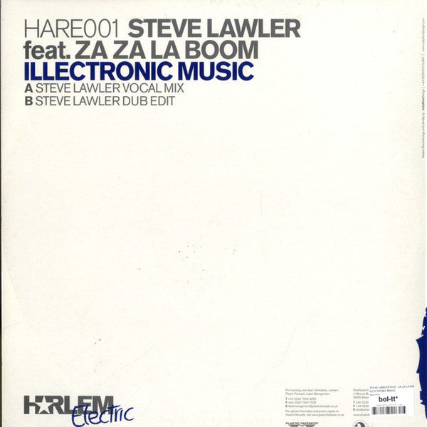 Steve Lawler Feat. Za Za La Boom : Illectronic Music (12")