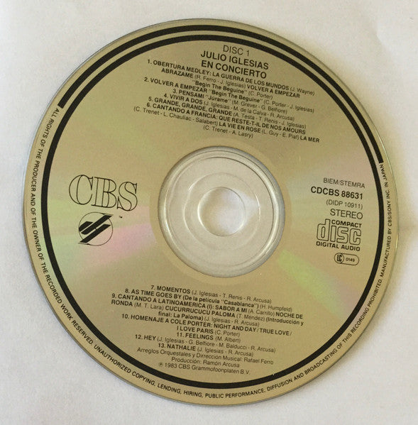 Julio Iglesias : En Concierto (2xCD, Album)