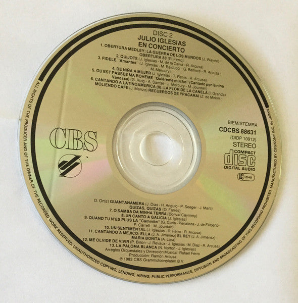Julio Iglesias : En Concierto (2xCD, Album)