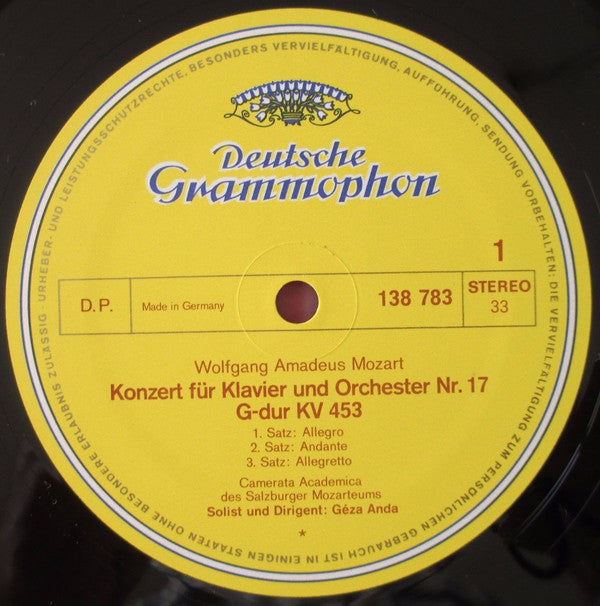 Mozart* - Camerata Academica Des Salzburger Mozarteums*, Géza Anda : Klavierkonzerte G-Dur KV 453 ・C-Dur KV 467 (LP, Album)