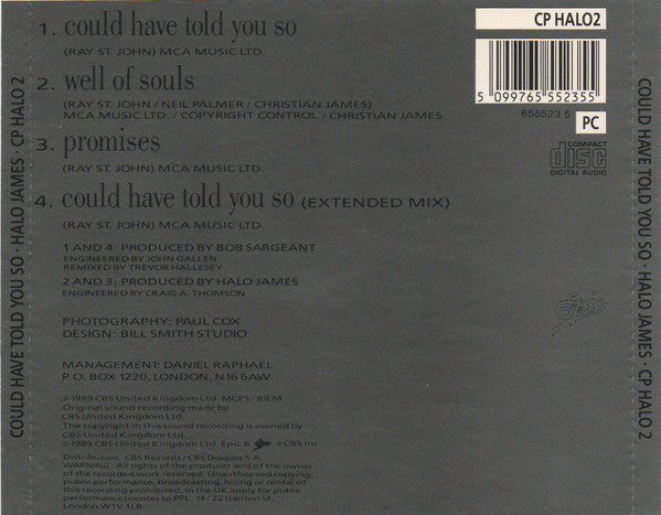 Halo James : Could Have Told You So (CD, Single)
