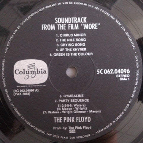 Pink Floyd : Soundtrack From The Film "More" (LP, Album)