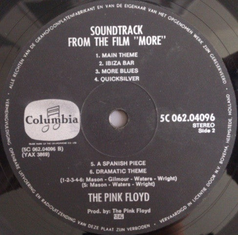 Pink Floyd : Soundtrack From The Film "More" (LP, Album)