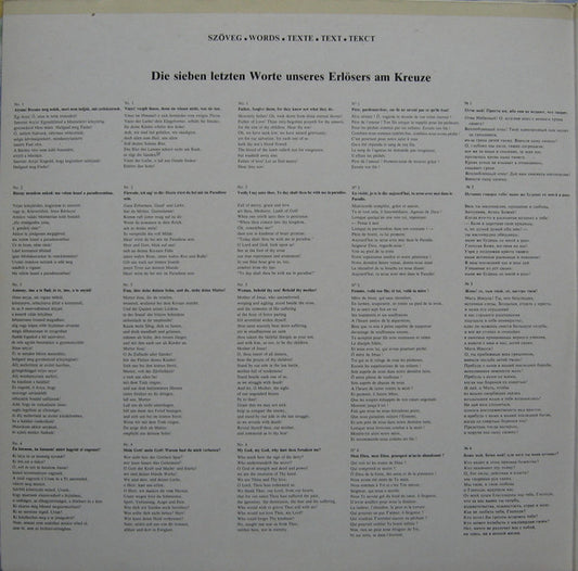 Joseph Haydn, Veronika Kincses, Klára Takács, György Korondy, József Gregor, Budapesti Kórus, Hungarian State Orchestra, János Ferencsik : The Seven Last Words Of Christ - Oratorio Version / Salve Regina In G Minor (2xLP, Album)