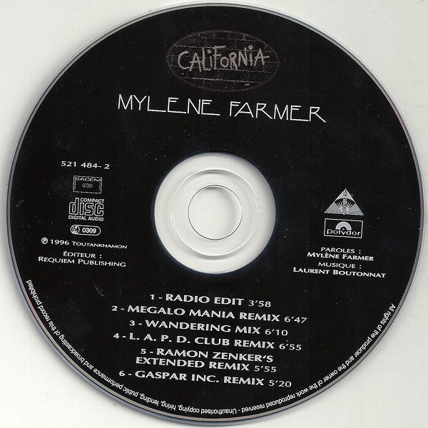 Mylène Farmer : California (Remixes) (CD, Maxi)