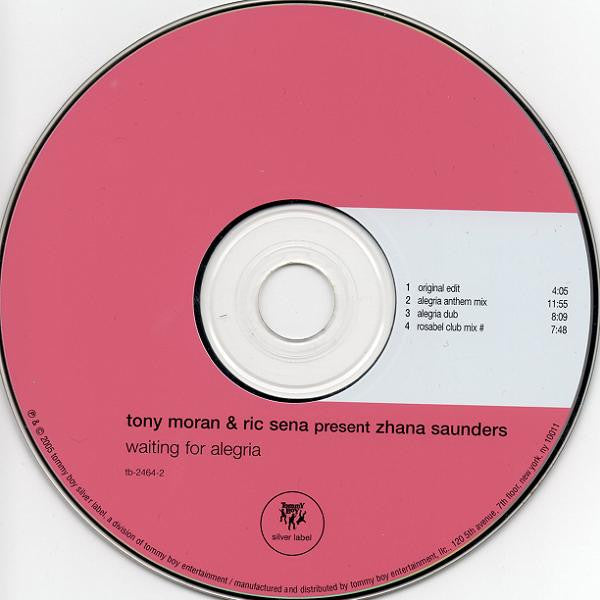 Tony Moran & Ric Sena Present Zhana Saunders : Waiting For Alegria (CD, Maxi)