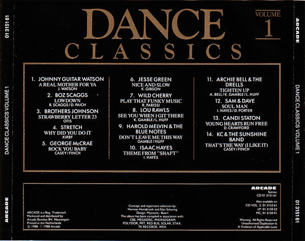 Various : Dance Classics Volume 1 (CD, Comp)
