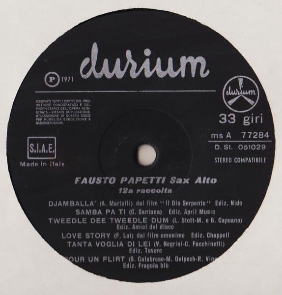 Fausto Papetti : 12ª Raccolta (LP, Album)