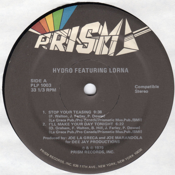 Hydro (5) Featuring Lorna : Hydro Featuring Lorna (LP, Album)