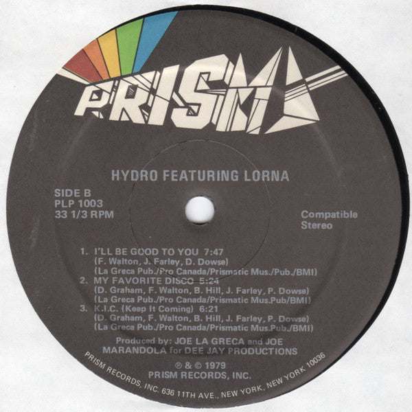 Hydro (5) Featuring Lorna : Hydro Featuring Lorna (LP, Album)