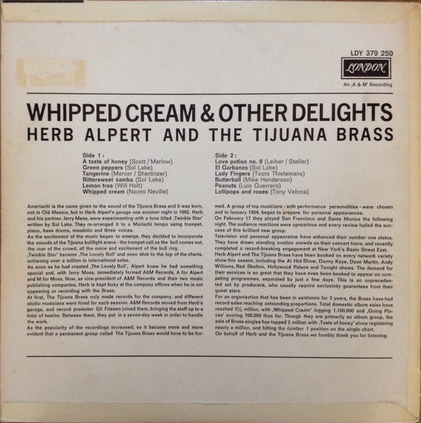 Herb Alpert & The Tijuana Brass : Whipped Cream & Other Delights (LP, Album)