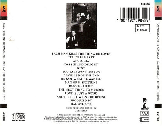 Gavin Friday And Maurice Seezer : Each Man Kills The Thing He Loves (CD, Album)