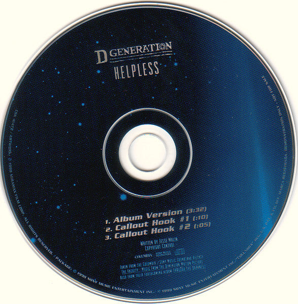 D Generation : Helpless (CD, Single, Promo)