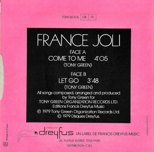France Joli : Come To Me (7", Single)