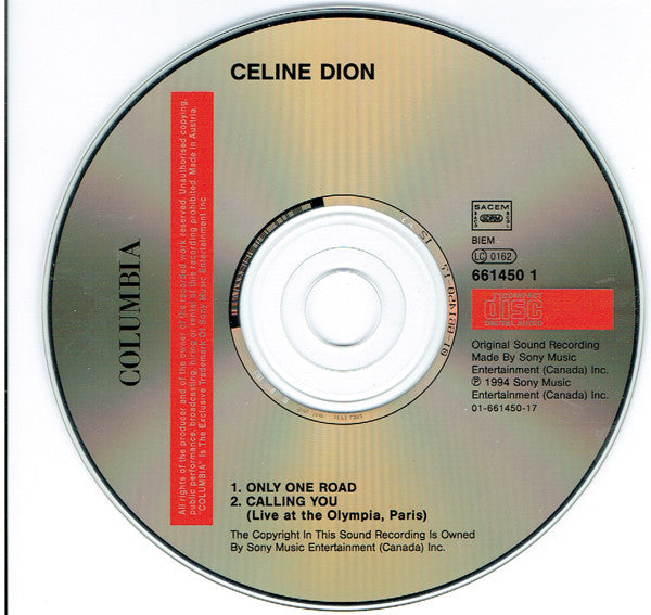 Céline Dion : Only One Road (CD, Single)