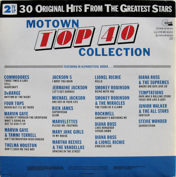Various : Motown Top 40 Collection (30 Original Hits From The Greatest Stars) (2xLP, Comp, Gat)