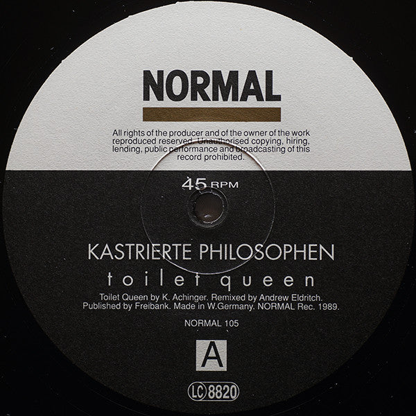 Kastrierte Philosophen : Toilet Queen (12", Maxi)