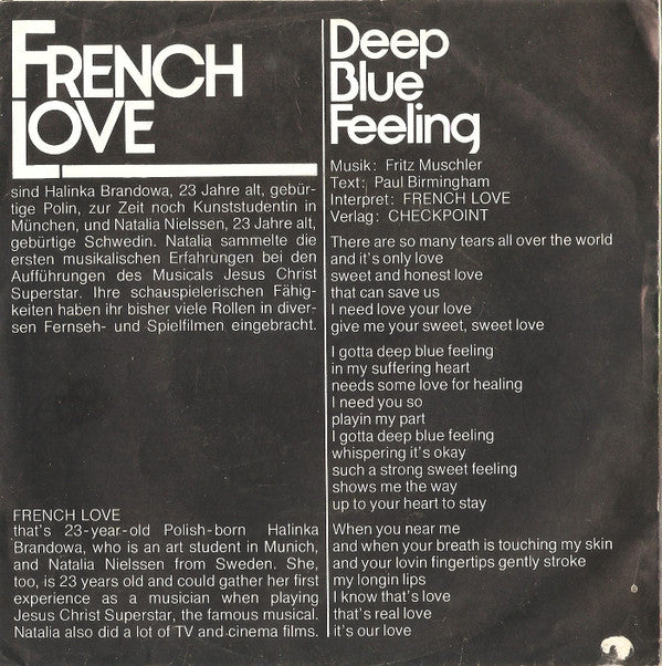 French Love : Deep Blue Feeling (7", Single, Ora)