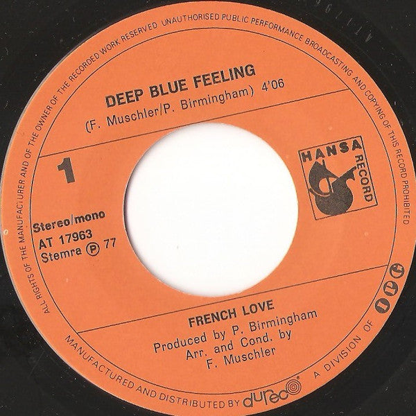 French Love : Deep Blue Feeling (7", Single, Ora)