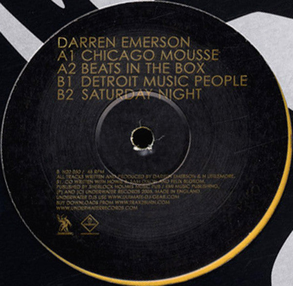Darren Emerson : H20 050 EP (12", EP, Yel)
