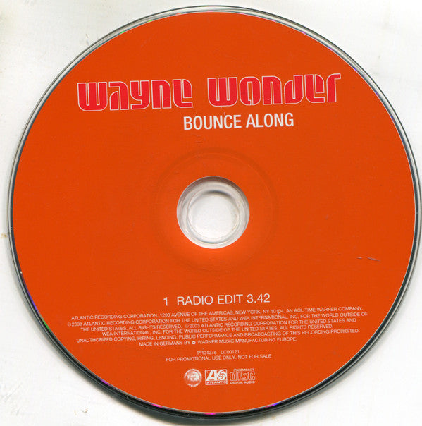 Wayne Wonder : Bounce Along (CD, Single, Promo)
