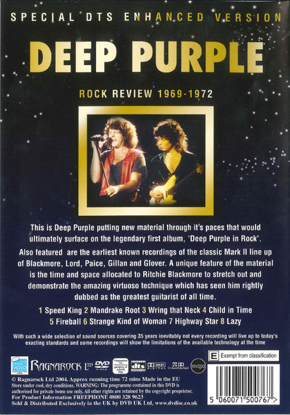 Deep Purple : Rock Review 1969 - 1972 (DVD-V, Unofficial)