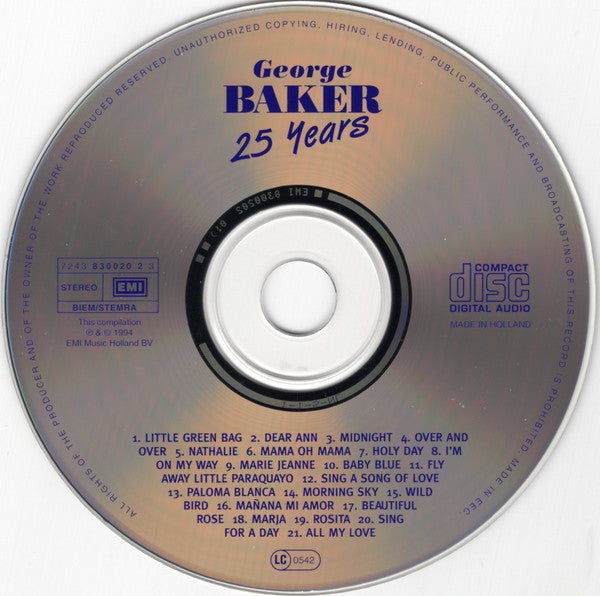 George Baker : 25 Years (CD, Album, Comp)