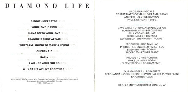 Sade : Diamond Life (CD, Album, RE)