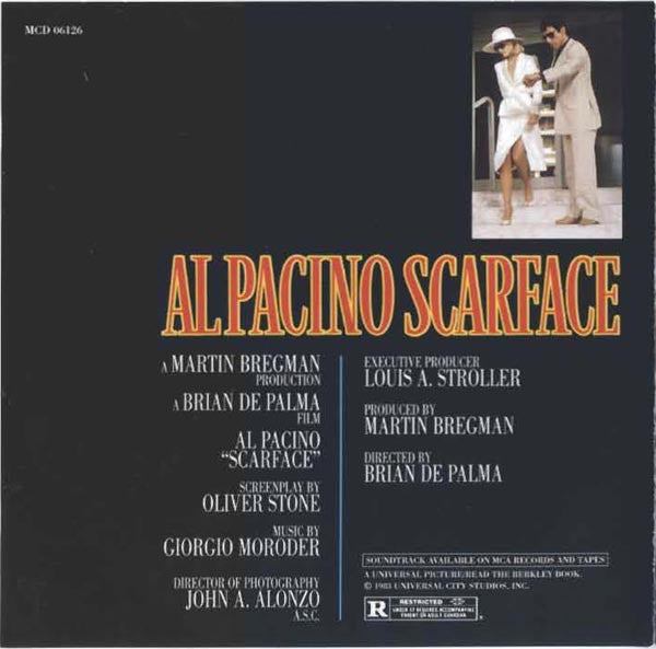 Various : Scarface (Music From The Motion Picture Soundtrack) (CD, Comp, RE)