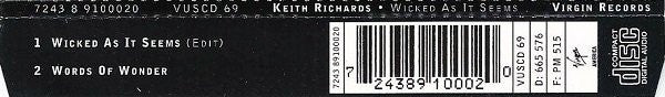 Keith Richards : Wicked As It Seems (CD, Single)