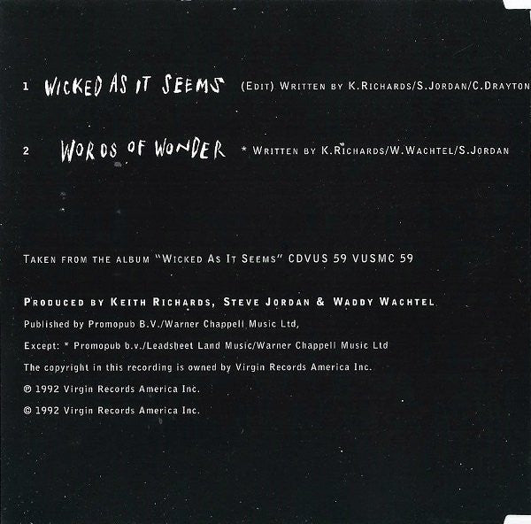 Keith Richards : Wicked As It Seems (CD, Single)
