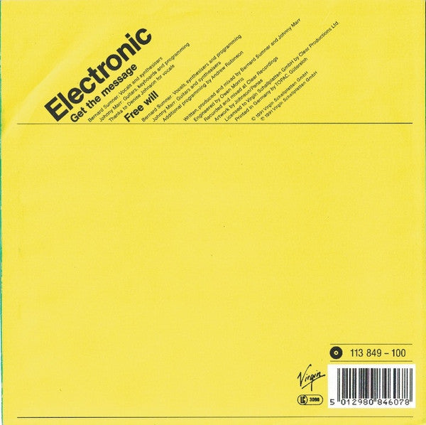 Electronic : Get The Message (7", Single)