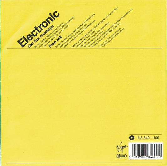 Electronic : Get The Message (7", Single)