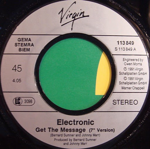 Electronic : Get The Message (7", Single)