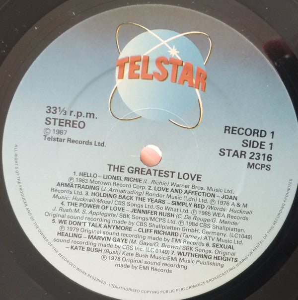 Various : The Greatest Love (2xLP, Comp, CBS)