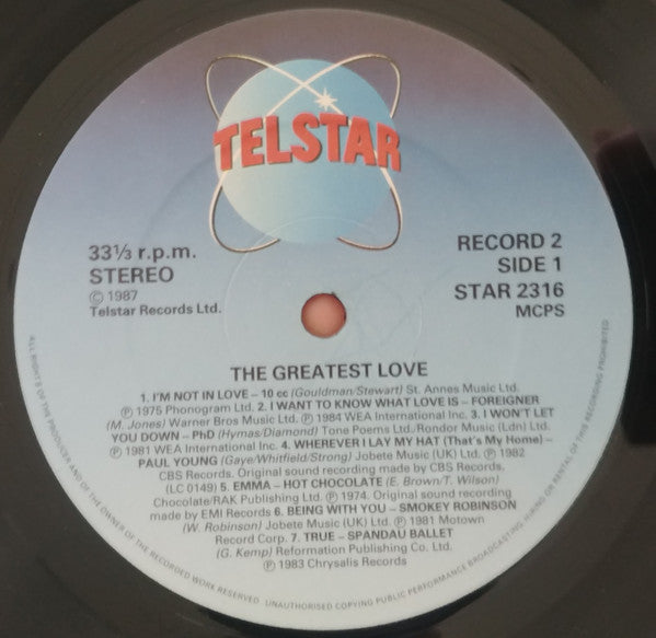 Various : The Greatest Love (2xLP, Comp, CBS)