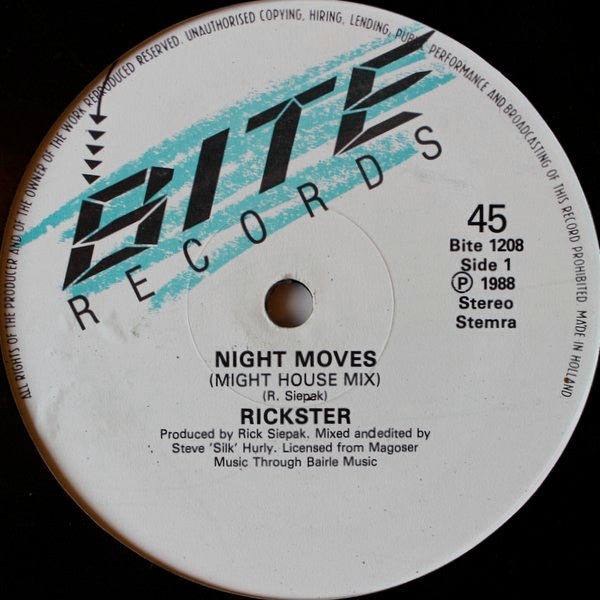Rickster : Night Moves (12")