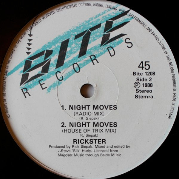 Rickster : Night Moves (12")