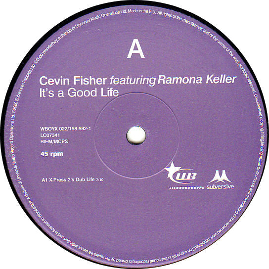 Cevin Fisher Featuring Ramona Keller : It's A Good Life (The Dub Mixes) (12")