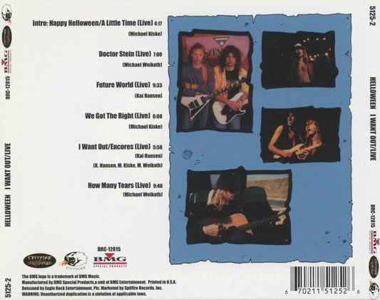 Helloween : I Want Out / Live (CD, Album, RE)